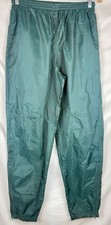 Vtg 90s Nike Swoosh Men Grn Nylon Track Windbreaker Joggers Pants Ankle Zip Med
