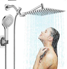 10 inch Rainfall Shower Head Combo Stainless Steel, THE FIRST 10inch, Silver