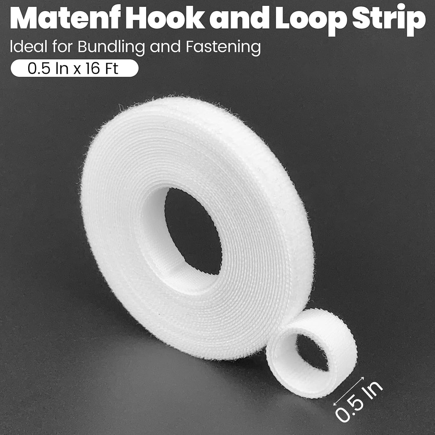 Double-Sided Hook and Loop Straps, Self-Gripping, 1/2 Inch, Cut to Length, Heavy