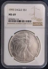 1995 SILVER AMERICAN EAGLE - $1 - NGC MS69 - Brilliantly Uncirculated