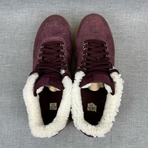 Nike Air Force 1 Shoes Mens 13 Premium Winter Burgundy Crush *READ* - Picture 11 of 17
