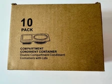 10 Pack Double Compartment Condiment Containers with Lids Reusable Snack Boxes