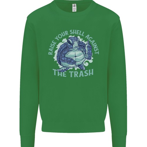 Offensive Turtle Environment Climate Change Kids Sweatshirt Jumper - Picture 8 of 33