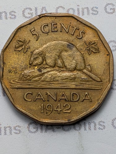 CANADA 1942 - TOMBAC - 5 FIVE CENTS  « KING GEORGE VI » - Photo 5 sur 6