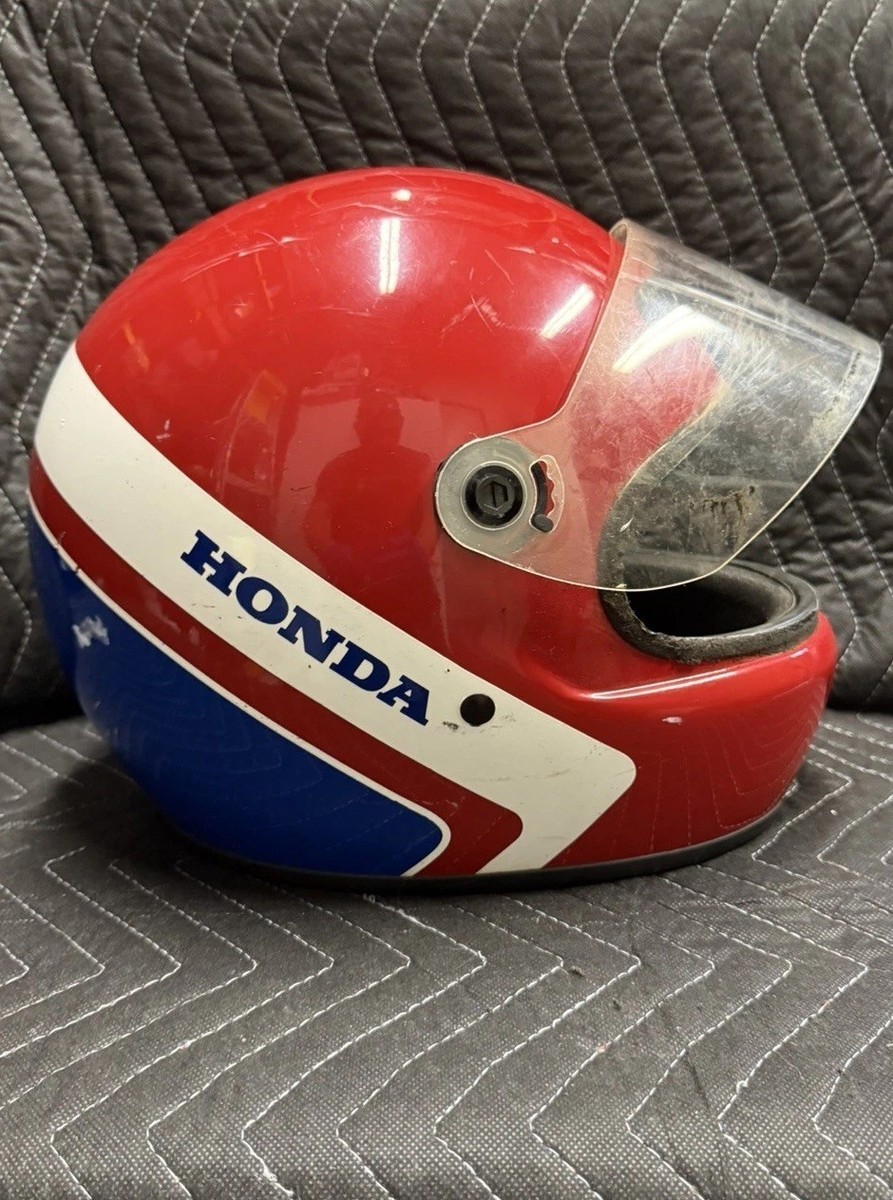 Vintage Honda Hondaline SuperSport Motorcycle Helmet Bell Red Blue