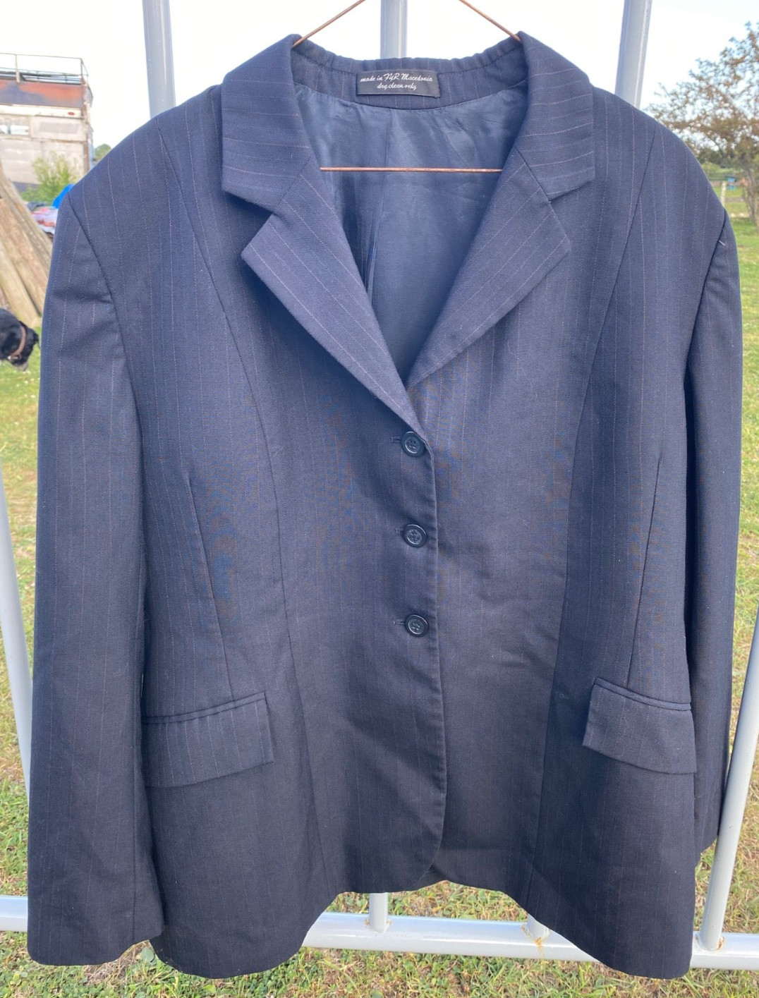 Ladies' RJ Classics Essentials 18 R dark navy pinstriped English hunt /show coat