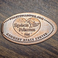 Kennedy Space Center Space Princess elongated pressed penny smashed zinc E34