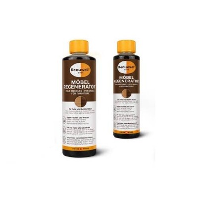 Renuwell Möbel Regenerator  Pflege Politur für helle und dunkle Möbel 270/500 ml