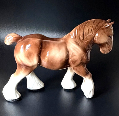 HENGST SHIRE PFERD Kastanie KOLBENPONY Dray WAGEN Wagen FIGUR KOSTENLOSER VERSAND