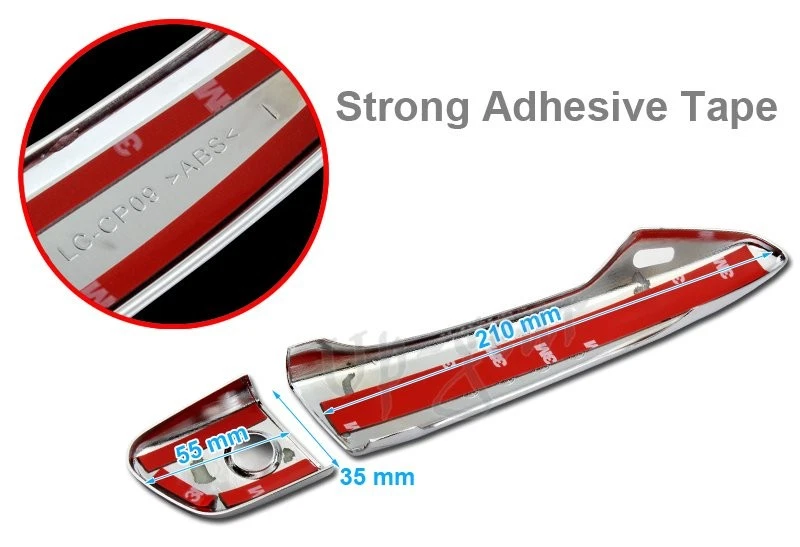 Tapa de cubierta de manija de puerta cromada para espejo retrovisor Lexus CT200H 2011-2016 con orificio de llave inteligente Foto 3 de 3