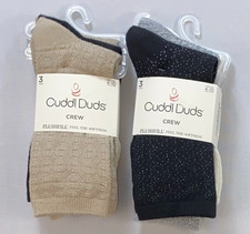 Women's Cuddl Duds 2 Packs of 3 Crew Socks YOU GET BOTH PACKS Size 4-10