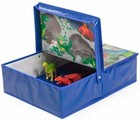 Storage Box Pop-Up Zoo Print Canvas 19.7x19.7x6in Large Foldable Kids Toy Chest