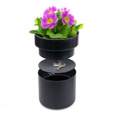 SAX Vaso da fiori di design, colore: nero, cassaforte nascosta in vaso di f AUrG