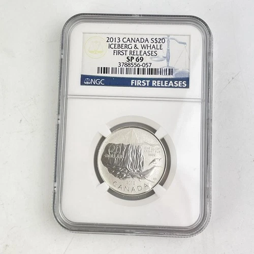 2013 Canada Silver Iceberg & Whale $20 SP69 NGC Graded First Releases