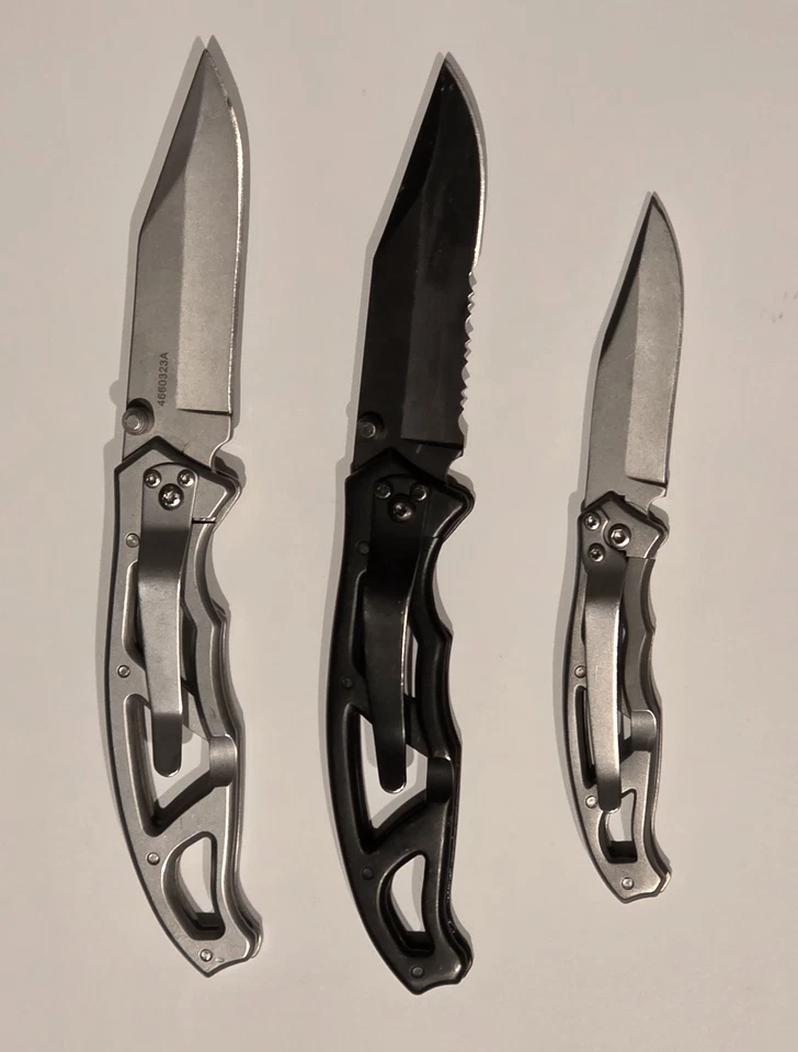Gerber Paraframe LOT Set of 3 Serrated Mini and Fine Edge Great Condition USA - Image 2 of 4