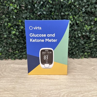 Virta Health Glucose & Ketone Meter Kit White Bluetooth Digital Display Portable