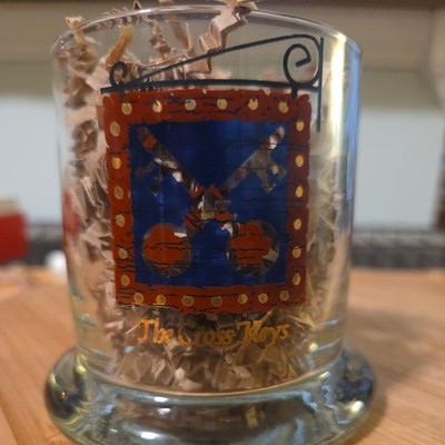 White Horse Cellar Scotch Whisky Rocks Footed Glass Flying Bull- The Cross Keys