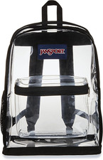 Clear Pack   25.5L Transparent Backpack, Large Main Compartment, Side Water Bott