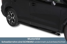 Schwellerrohre SCHWARZ oval mit Tritt für SUBARU Forester SJ Bj. 2013- Edelstahl