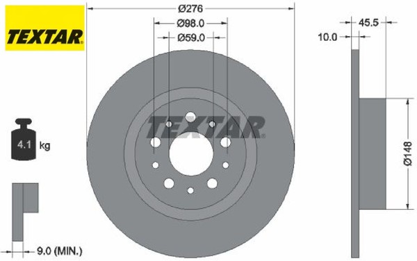2X Bremsscheibe Textar 92114703 2 Bremsscheiben FüR Alfa Romeo-image