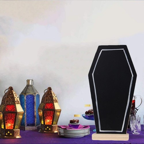 Wooden Tombstone Blackboard Chalkboard Message Memo Chalk Board Halloween Decor - Picture 3 of 8