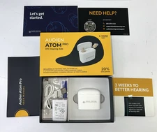 Audien Atom  OTC Hearing Aids  Wireless, Rechargeable, Beige **OB NEW COMPLETE!