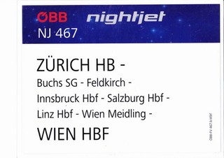ZLS 29 45 = NJ 467 = Zürich HB Wien Hbf