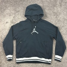 Nike Jordan Hoodie Mens M Black Pullover Graphic Logo Sport Hooded Pockets