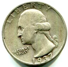 1937-S Silver Washington Quarter !! Better Condition - Scarce Date !! Item C