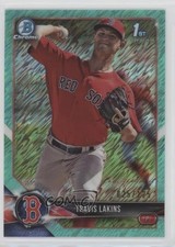 2018 Bowman Chrome Prospects Aqua Shimmer Refractor 25/125 Travis Lakins 1q7