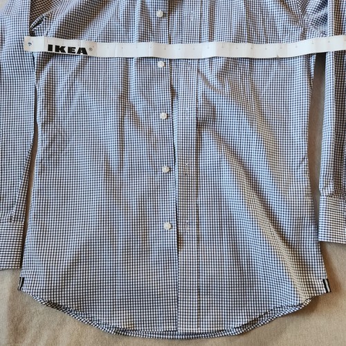 Camisa Negra Marrón 1826 Manga Larga Abotonada Calce Ajustado Rayas Cuadros 14.5 M - Imagen 7 de 24