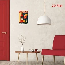 [2D flat]1pcs 8x12inch Vintage CAMPARI LAPERITIVO Tin Metal Signs iron wall art/