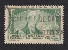 timbre France 1935 Benjamin Delessert Caisse épargne Y&T n°303 75c vert oblitéré
