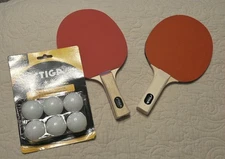 🏓 STIGA  set of 2 Red & Black ping pong paddles & 6 Balls Opened Set 🏓