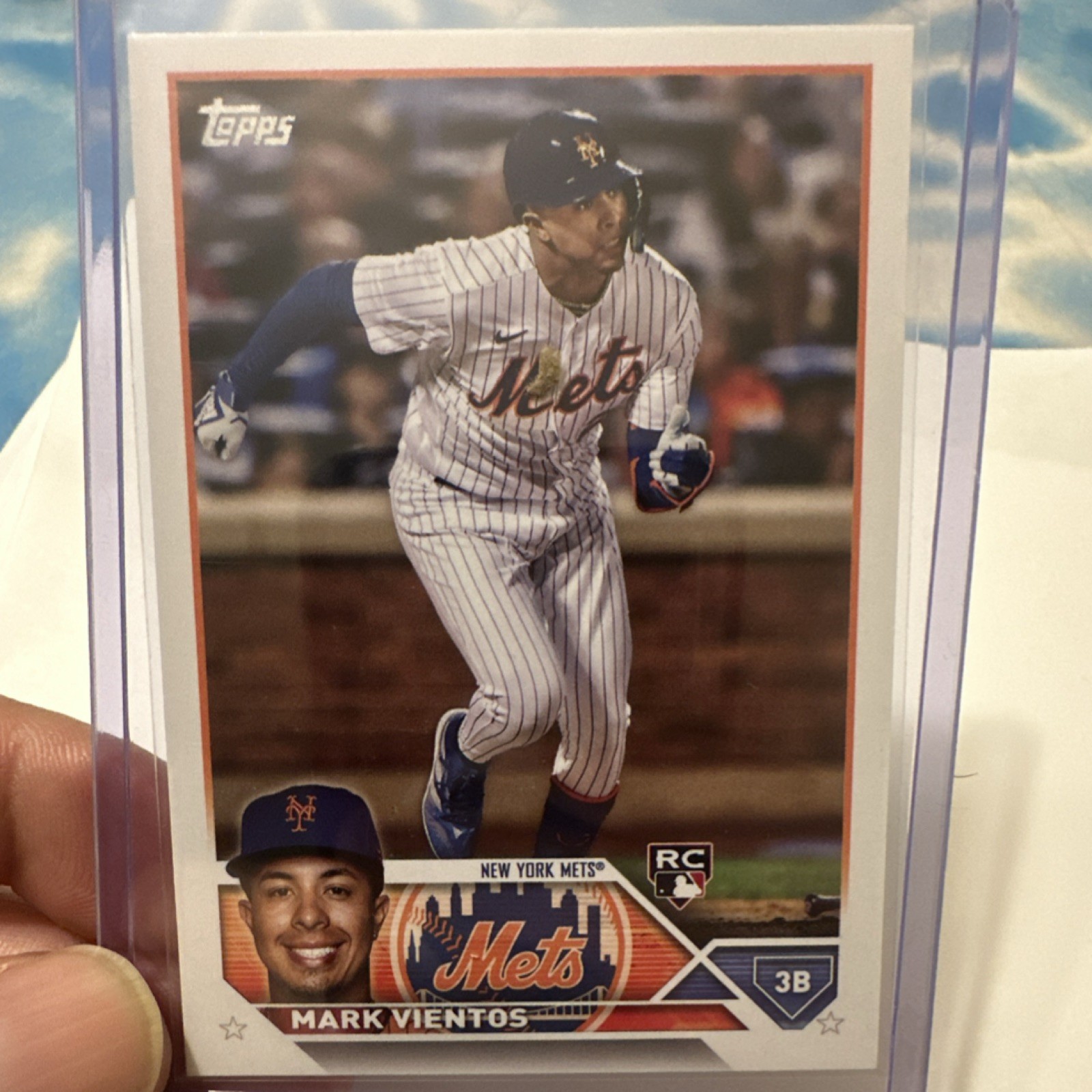 Topps 2023 Series 2 Mark Vientos New York Mets Advanced Stats Back RC #550 /300