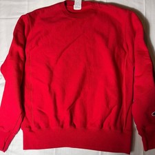 Vintage Champion Reverse Weave Crewneck Sweatshirt Red Blank