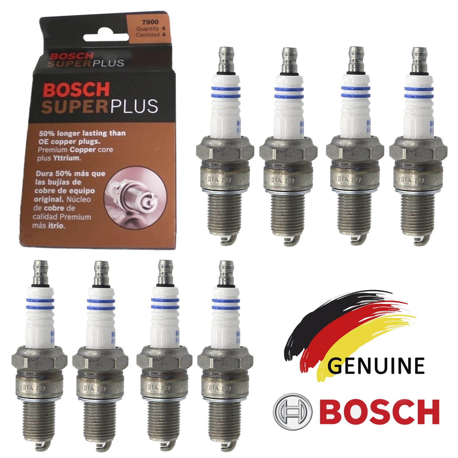 For Mercedes 450SL 450SLC 280SE 300SEL 8Pcs Yttrium Spark Plug 7900