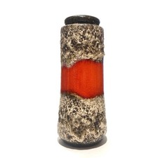 Scheurich Keramik 206-26 Vase in Red Fat Lava Glaze- 1970s West German Pottery