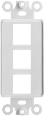 - 3 Port Decorator Wall Plate Insert, 1-Gang Keystone Wall Plate, Standard Keyst