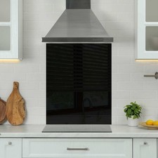 Premium Black Glass 6mm Kitchen Splashback Heat Resistant Toughened