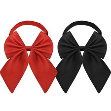 Pre tied Bow Tie for Women Girls, Adjustable Bowtie Solid Color Bow Ties for ...