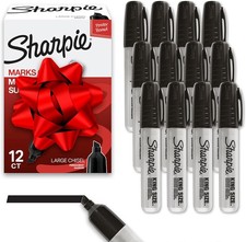Sharpie King Size Permanent Markers Chisel Tip 12 Count Pack of 1 , Black