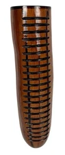 Professional Salsa Guiro painted Brown With Black Lines Design. 14” Medium Size.