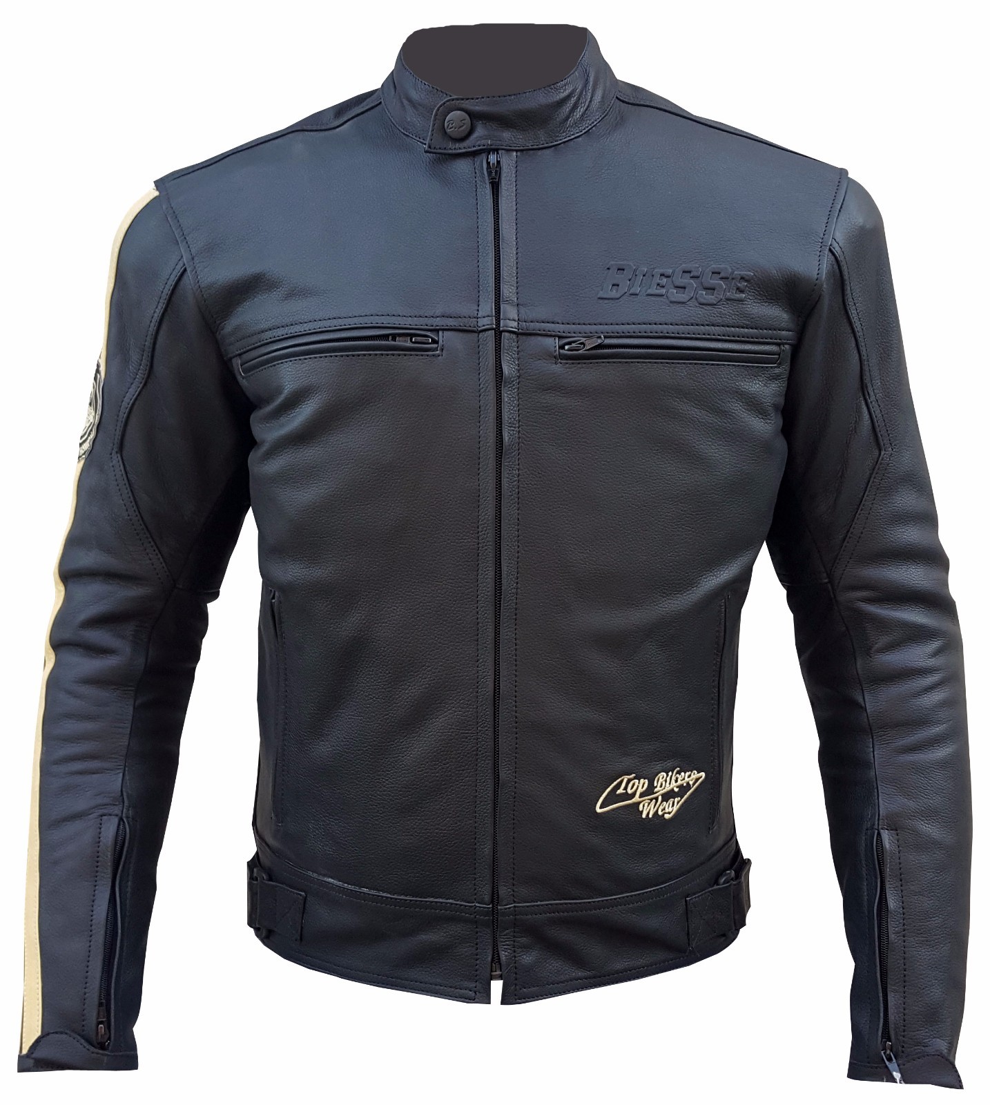 BI ESSE - GIACCA GIUBBINO MOTO IN VERA PELLE - LEATHER 100%