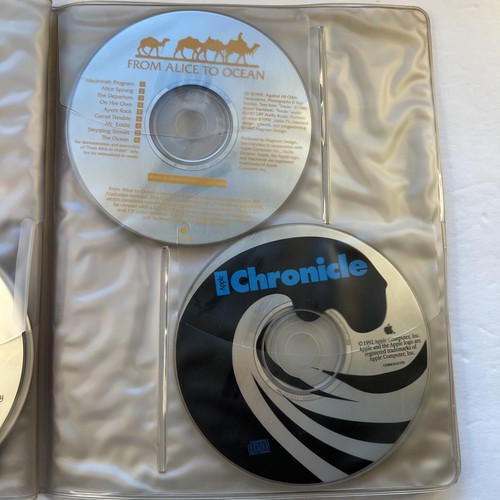 Apple Macintosh Compact CD-ROM Custodia Vinile Cartella Libretto con Dischi LOOK - Foto 8 di 10