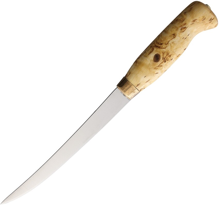 Wood Jewel kitchen Knifes 6.25 Stainless Fillet Blade Curly Birch Handle wSheath