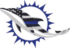 Dolphins Blue Line Inspired Full Size Football Helmet Decals