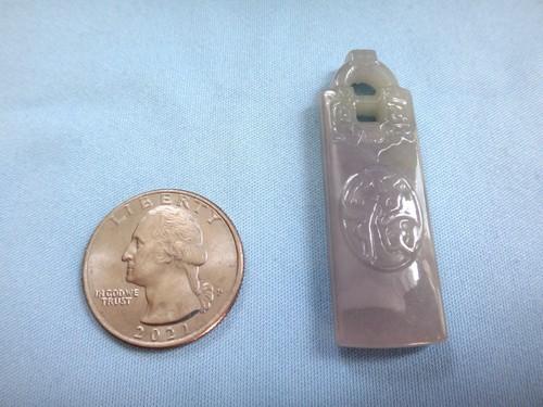 Natural Genuine A Jadeite Jade Purple Lavender Lucky Word Pendant - Picture 10 of 10