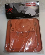 Rothco Single Burner Folding Stove NEW Camp Cooking Orange Metal Camping Hunting