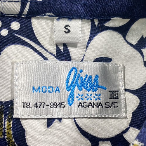 Moda Ginos Guam Men's Small Button-Down Shirt Floral Print Blue Green White New - Picture 3 of 13